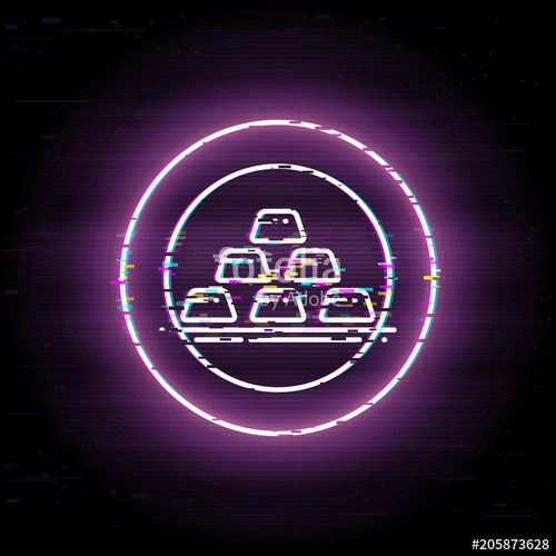 500x500 Pile Of Gold Glitched Icon, Business Success Vector Art, Glitch