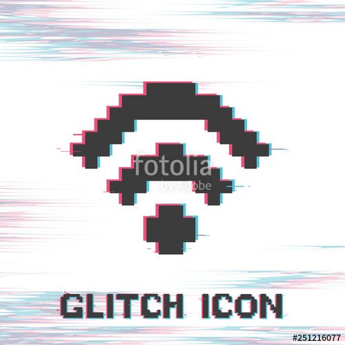 500x500 Wi Fi Glitch Effect Vector Icon Wifi Icon Pixel Art Of Wi Fi