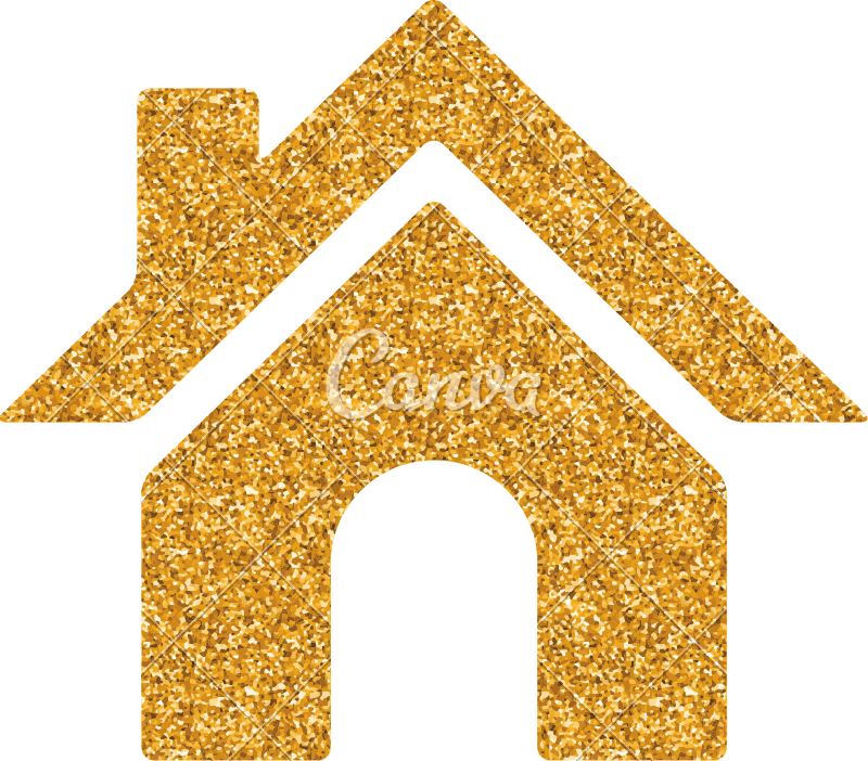 800x702 Home Button Gold Glitter Icon