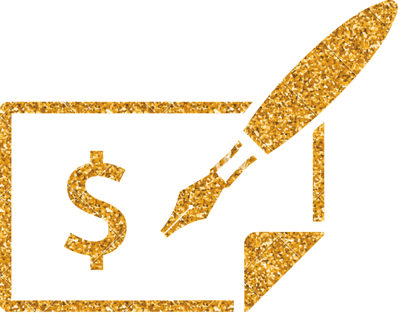 800x629 Check Gold Glitter Icon