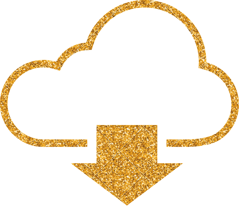 800x689 Cloud Download Gold Glitter Icon