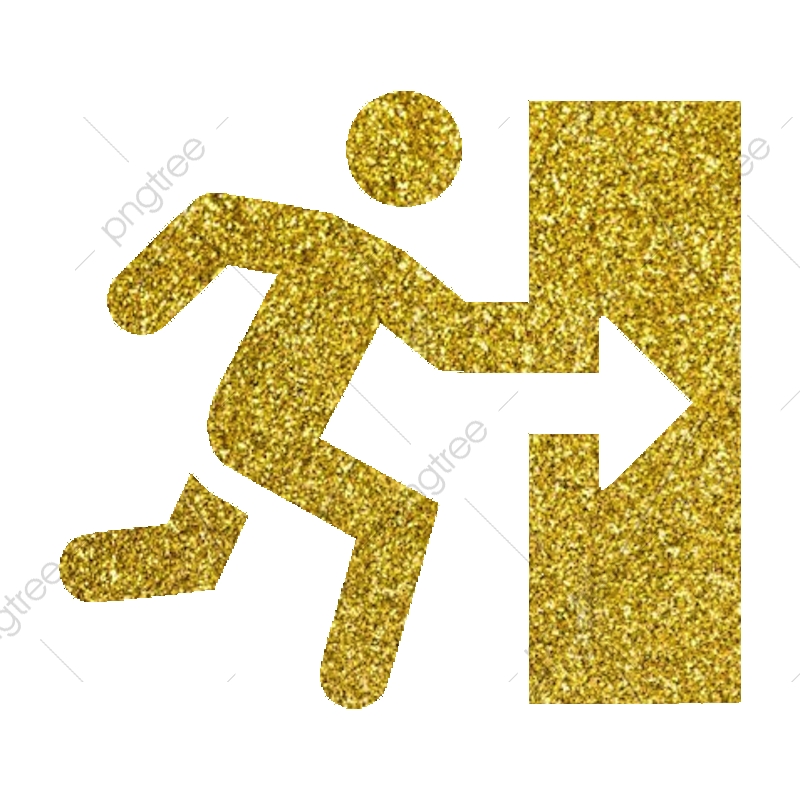 800x800 Exit Button, Exit Icon, Gold Colour Glitter, Icon Design Png
