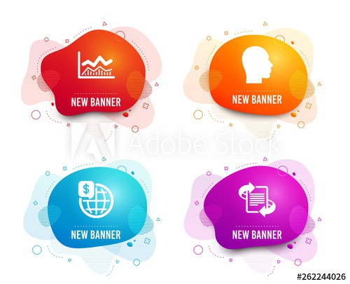 500x405 Liquid Badges Set Of Trade Infochart, World Money And Head Icons