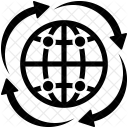 256x256 Global Network Icon Of Glyph Style