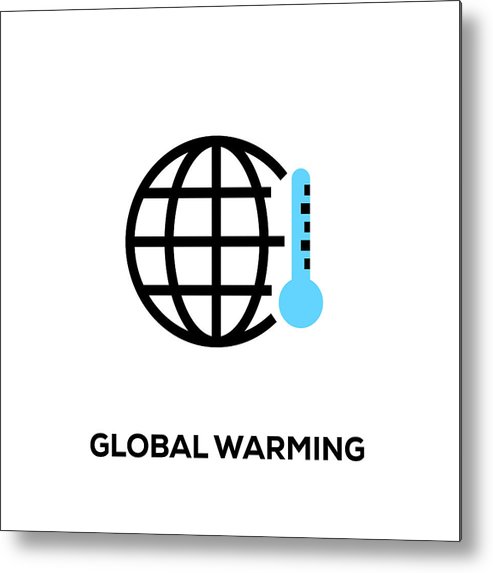 493x573 Flat Line Design Style Modern Vector Global Warming Icon Metal
