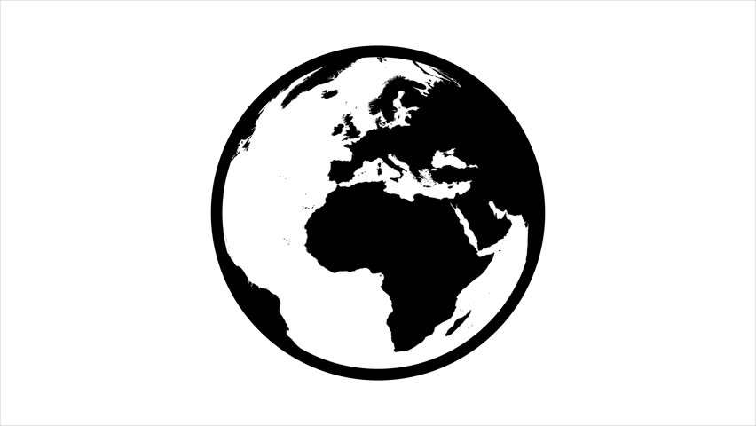 852x480 Globe Icon Earth Rotating Stock Footage Video