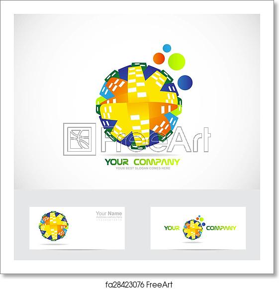561x581 Free Art Print Of Colored Globe Logo Abstract Vector Company Logo