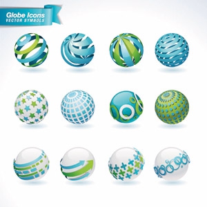 300x300 Vector Set Of Globe Abstract Logo Icons Free Icon Packs Ui