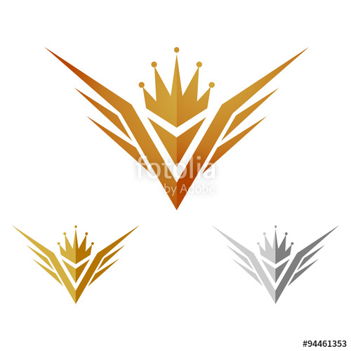 500x500 Gold Glory Crown Wing Logo Icon Stock Image And Royalty Free