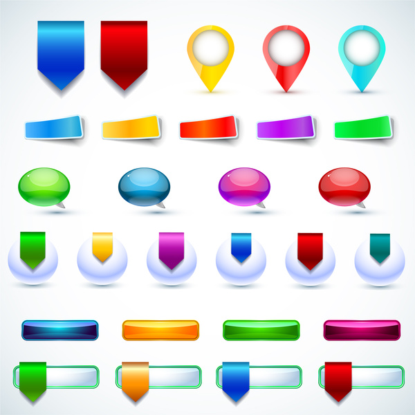 600x600 Glossy Button And Icon Set Free Vector In Adobe Illustrator