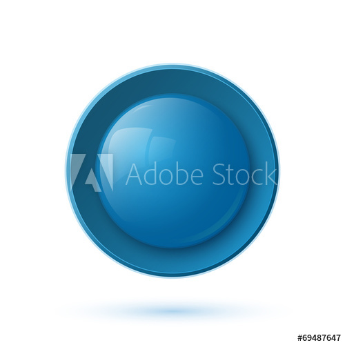 500x500 Blue Glossy Button Icon