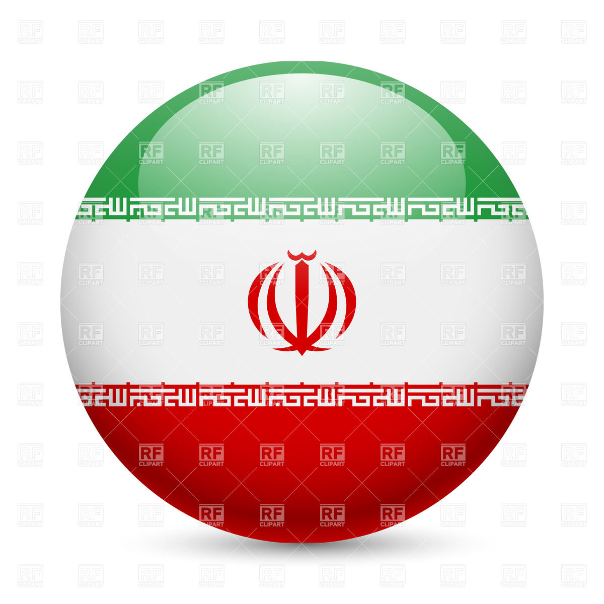 1200x1200 Flag Of Iran On Round Glossy Icon Vector Image Of Signs, Symbols
