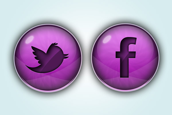 600x400 Glossy Social Media Icons Tutorial Photoshop Designbump