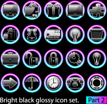 377x368 Glossy Icons Free Vector Download
