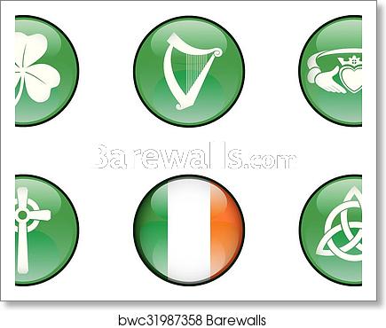 435x370 Ireland Glossy Icon Set, Art Print Barewalls Posters Prints