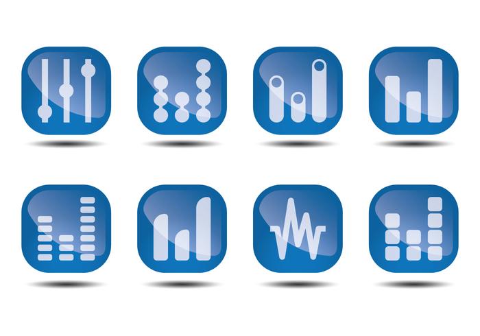 700x490 Sound Bars Glossy Icon Vectors