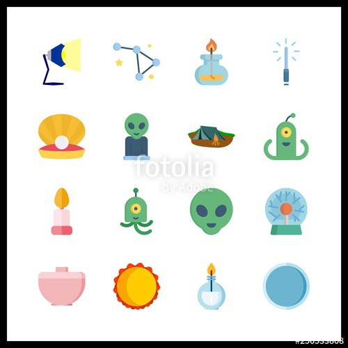 500x500 Glow Icon Vector Illustration Glow Set Crucible