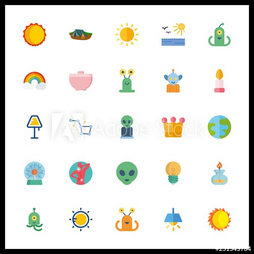 500x500 Glow Icon Vector Illustration Glow Set Candle And Sun Icons