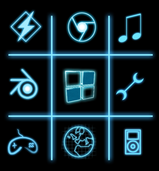 519x558 Neon Glow Icon Set