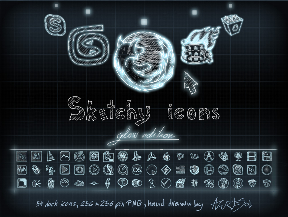 1006x758 Sketcy Icons Glow Edition