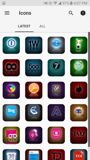 288x512 Dark Glow Icon Pack Screenshots