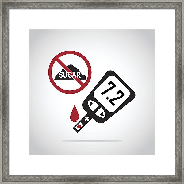600x600 Diabetes Icon, Blood Drop To Glucose Test Framed Print