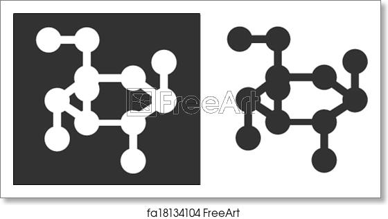 560x316 Free Art Print Of Glucose Sugar Molecule, Flat Icon Style