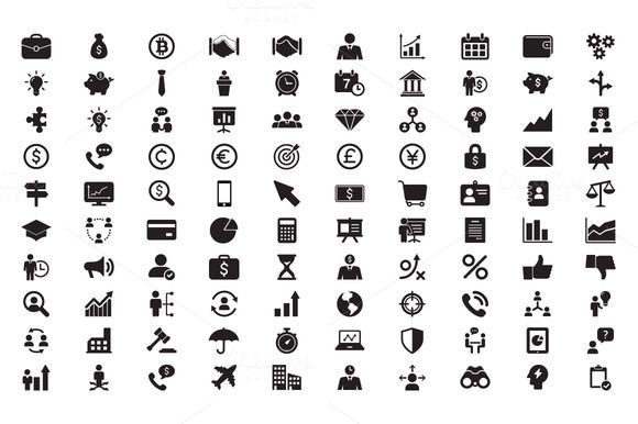 580x386 Check Out Financial Glyph Icon Set