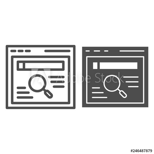 500x500 Browser Search Line And Glyph Icon Web Search Vector Illustration