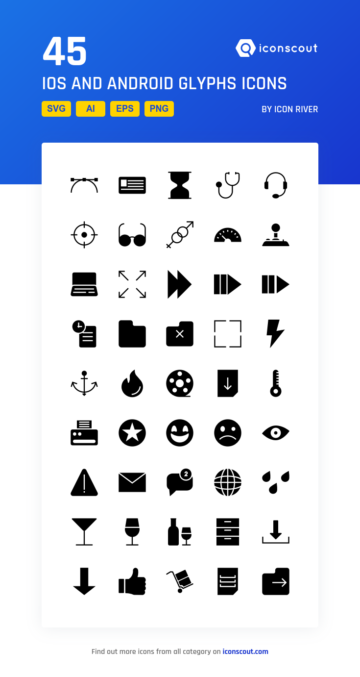 735x1381 Ios And Android Glyphs Icon Pack