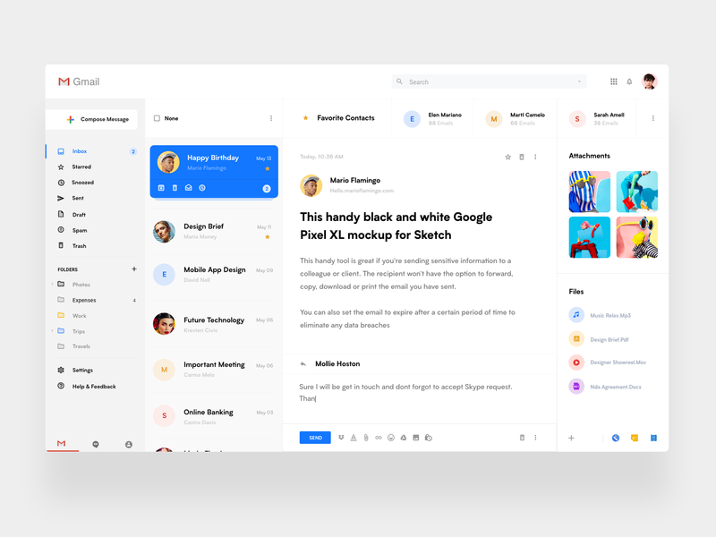 800x600 Gmail Redesign Concept