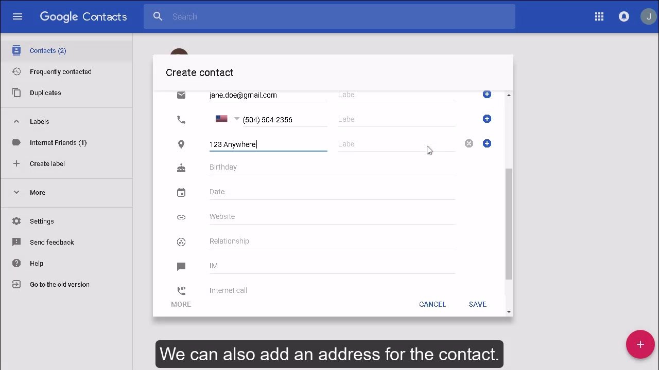 1280x720 How To Manage Contacts In Gmail Knowledgebase