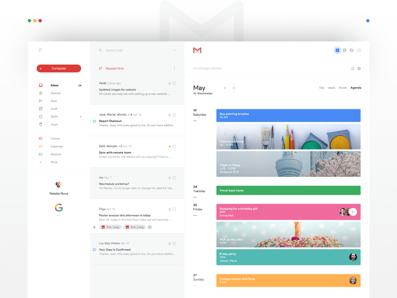 800x600 Gmail Calendar Redesign