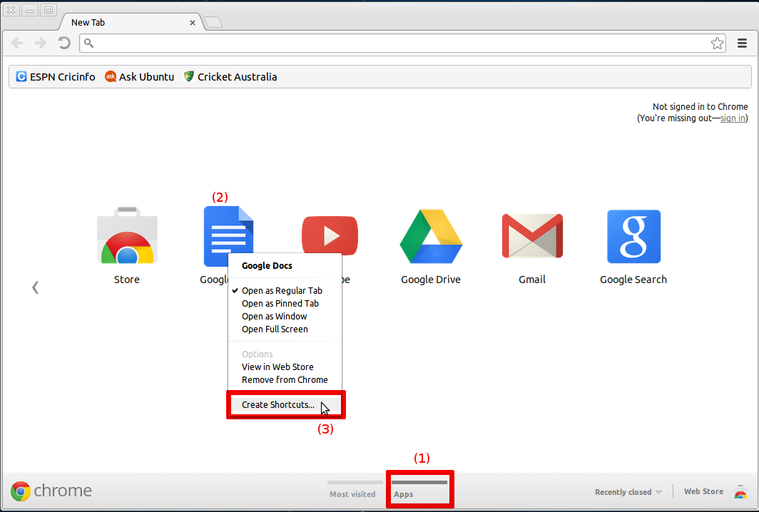 how to create gmail shortcut on desktop
