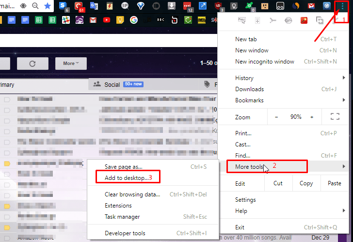 open downloaded files on desktop from gmail showing google icon