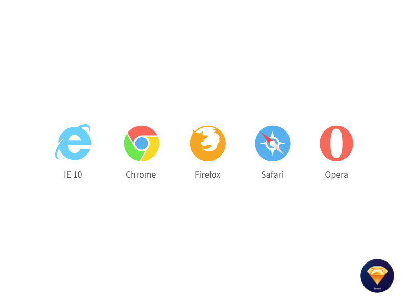 800x600 Browser Icons Sketch Freebie