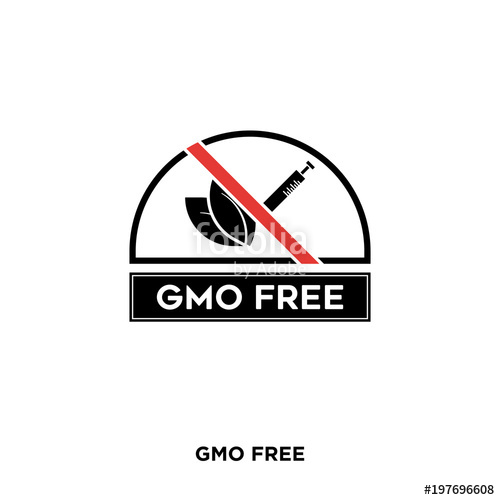 500x500 Gmo Free Icon On White Background, In Black, Vector Icon