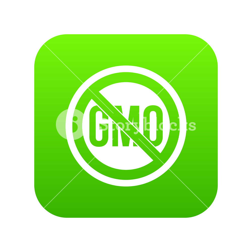 1000x1000 Stop Gmo Icon Digital Green For Any Design Isolated On White