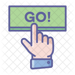 256x256 Go Button Icon Of Colored Outline Style