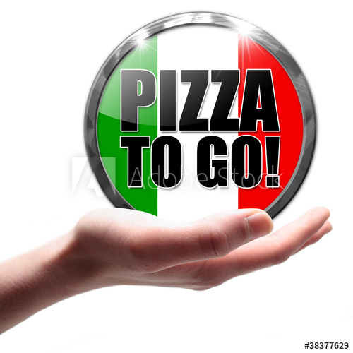 500x500 Pizza To Go! Button, Icon