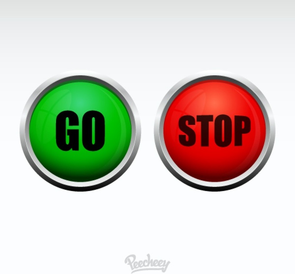 600x557 Stop And Go Button Free Vector In Adobe Illustrator