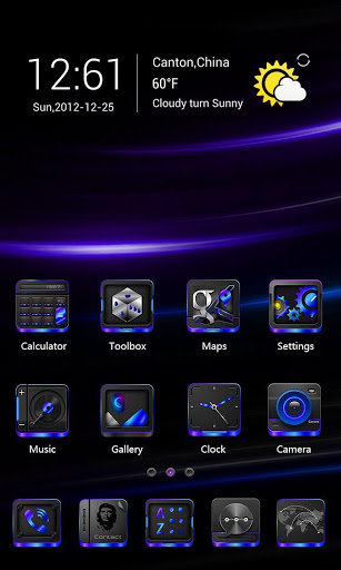 307x512 Black Tech Go Launcher Theme Apk