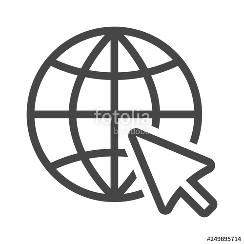 500x500 Go To Web Icon In Trendy Flat Style Isolated On Grey Background