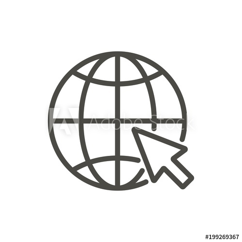 500x500 Go To Web Icon Vector Line Website Symbol
