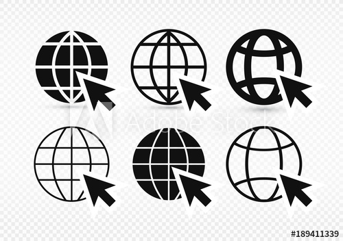 500x352 Set Of Go To Web Icon In Trendy Flat Style Isolated On Grey