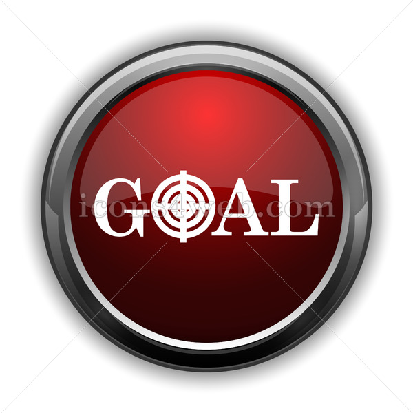 600x600 Goal Icon Red Glossy Web Icon With Shaddow