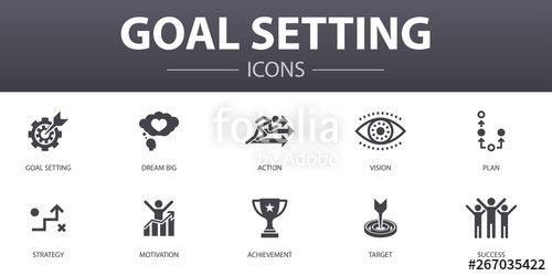 500x250 Goal Setting Simple Concept Icons Set Contains Such Icons As