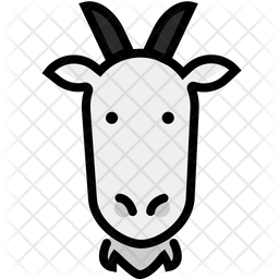 256x256 Goat Icon Of Colored Outline Style
