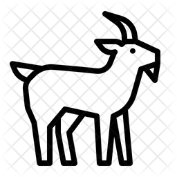 256x256 Goat Icon Of Line Style