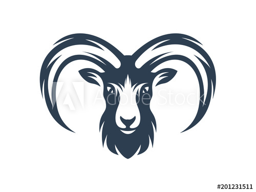500x375 Goat Logo Vector Illustration, Head Goat Icon Vector